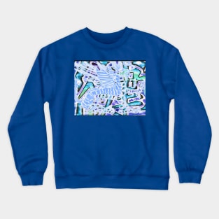 Abstract print in blue, purple, and green Crewneck Sweatshirt